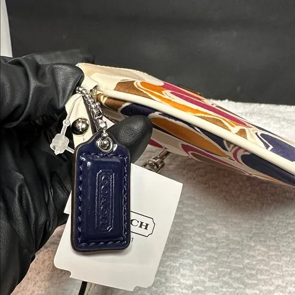 Coach Pink, Orange, and Blue Patterned Wristlet - Picture 5 of 8